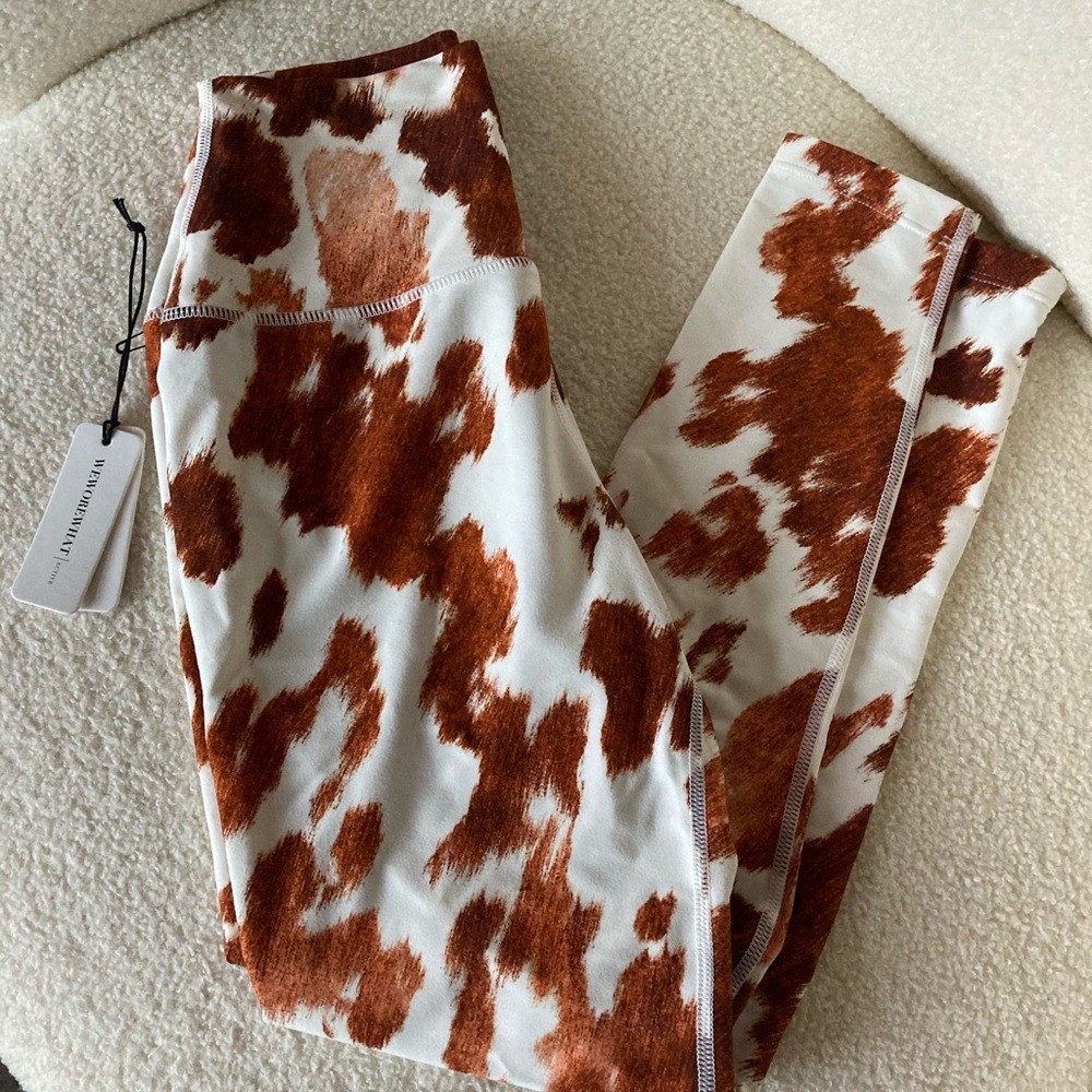 NWT WeWoreWhat high waist leggings in cowhide